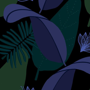 Tropical Night Moody Florals Big Scale