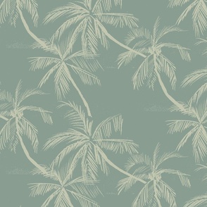 Blueprint palms green-gray medium