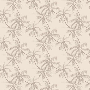 Blueprint palms beige small