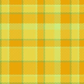 Yellow and Orange Plaids , Tartans , Checks 18.99in x 18.99in 