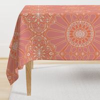 Tangerine and Rose Art Deco Geometric Lace