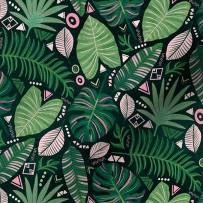 Aztec Jungle Leaves - Small Scale