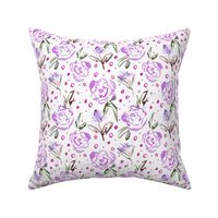 Lilac bloom in Mykonos - watercolor dainty florals - painterly flowers for modern home decor_ nursery a271-5