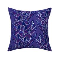 Dragon Claw Floral Botanical Pattern Blue Purple Moody Tropics