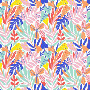 Summer tropical leaves plants pattern