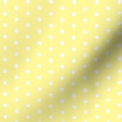 White quarter inch polka dot on yellow