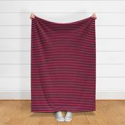 Deep Pink Awning Stripe Pattern Horizontal in Black