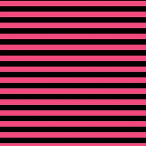 Deep Pink Bengal Stripe Pattern Horizontal in Black