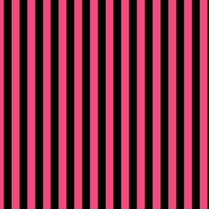 Deep Pink Bengal Stripe Pattern Vertical in Black