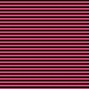 Small Deep Pink Bengal Stripe Pattern Horizontal in Black