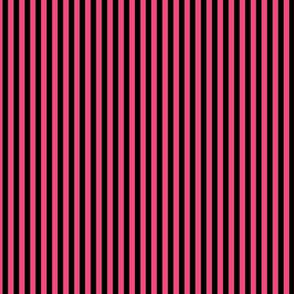 Small Deep Pink Bengal Stripe Pattern Vertical in Black