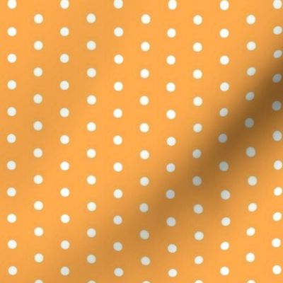 White quarter inch polka dot on orange