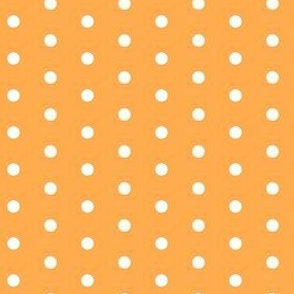White quarter inch polka dot on orange