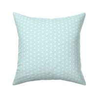 White quarter inch polka dot on mint