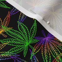 Rainbow marijuana leaves