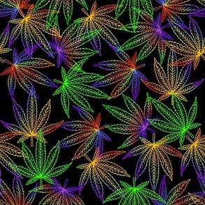 Rainbow marijuana leaves