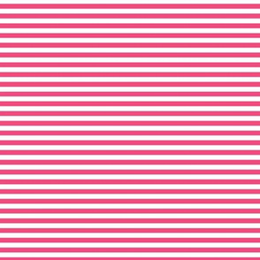 Small Deep Pink Bengal Stripe Pattern Horizontal in White
