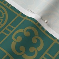 Samurai  crests (34 kamon) gold & teal