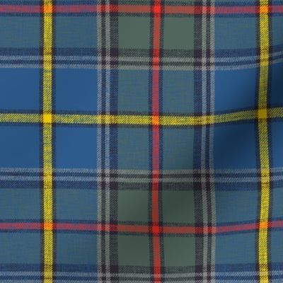 Green MacLeod tartan, 6" muted custom, slubbed double grey stripe