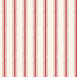 Ticking Stripe vertical - Vintage Red - Medium