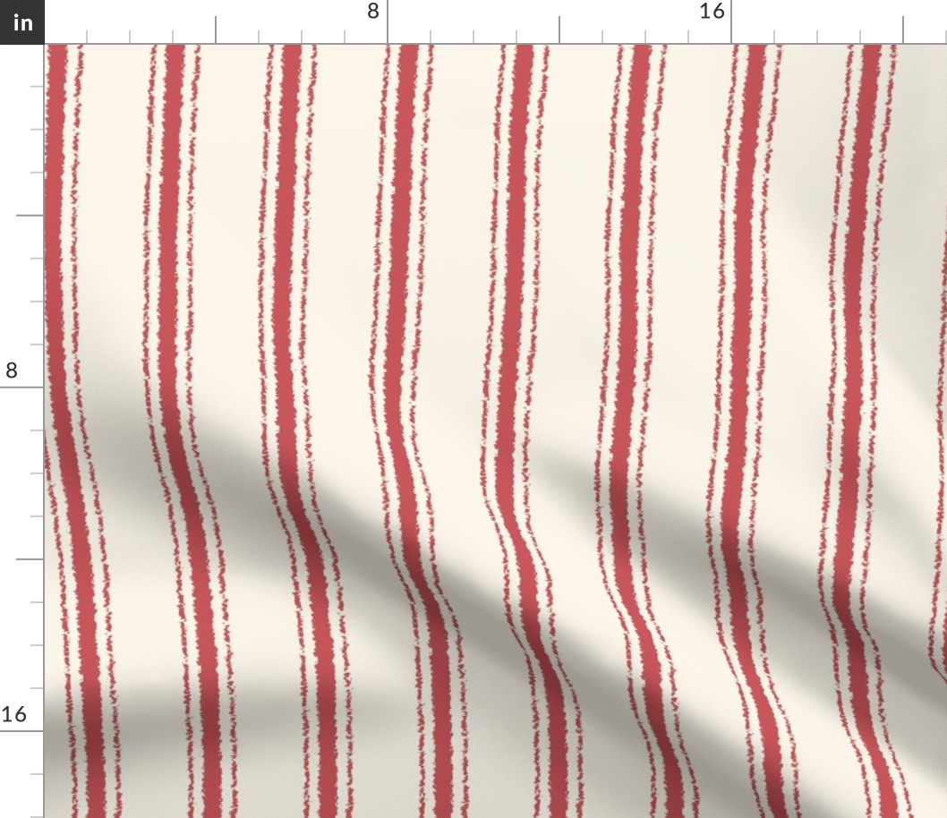 Ticking Stripe vertical - Vintage Red - Medium