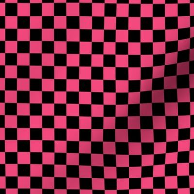 Checker Pattern - Deep Pink and Black