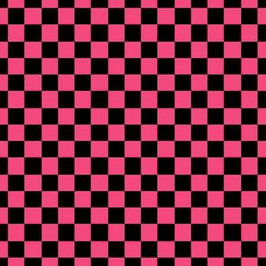 Checker Pattern - Deep Pink and Black