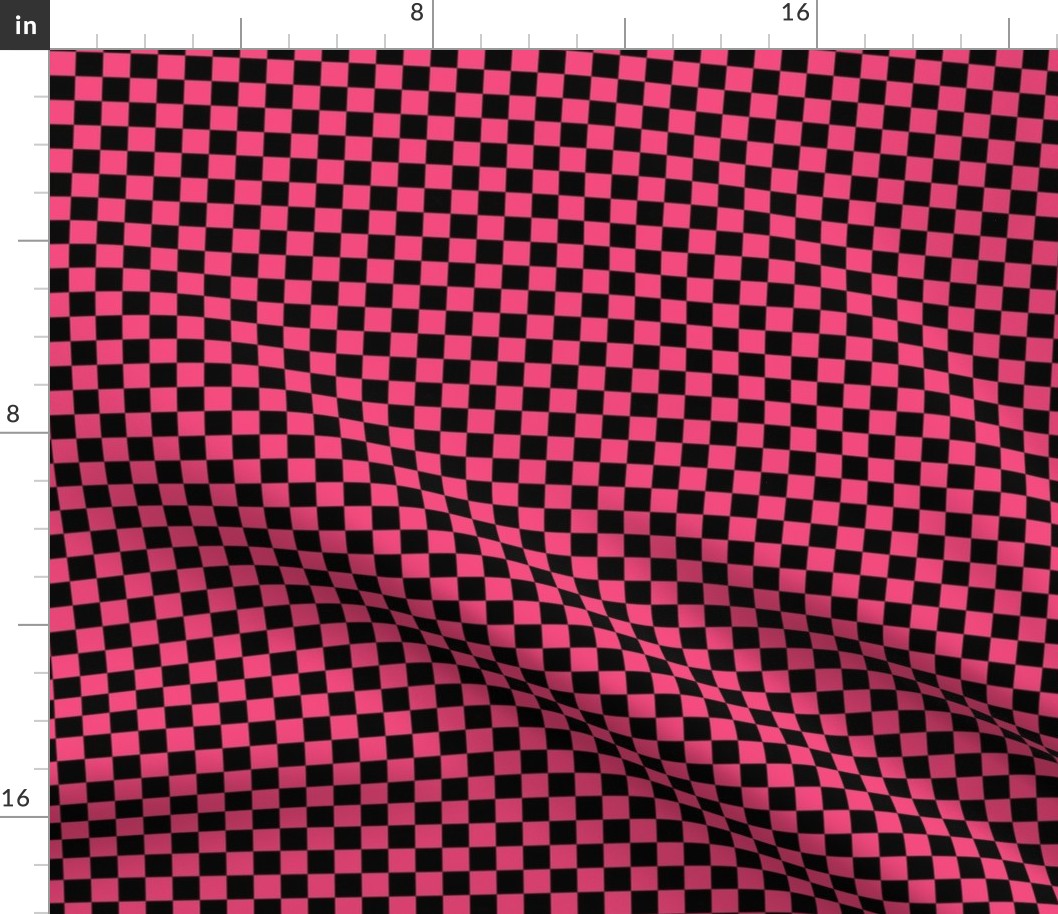 Checker Pattern - Deep Pink and Black