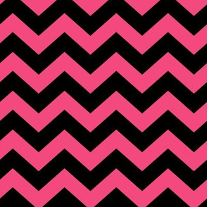 Chevron Pattern - Deep Pink and Black