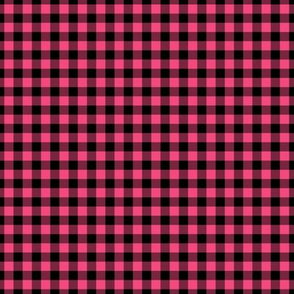 Small Gingham Pattern - Deep Pink and Black