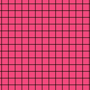Grid Pattern - Deep Pink and Black