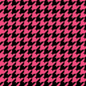 Houndstooth Pattern - Deep Pink and Black