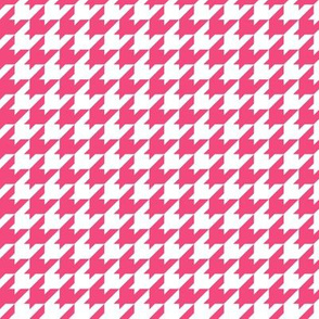 Houndstooth Pattern - Deep Pink and White