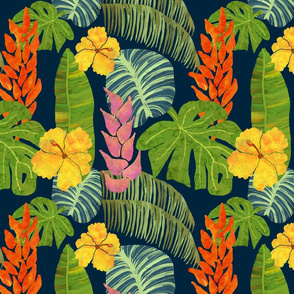 Midnight In A Tropical Garden (large scale)