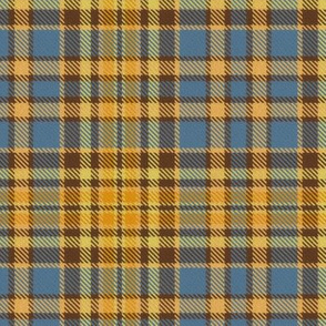 Warm Feelings Plaid in Slate Blue and Orange