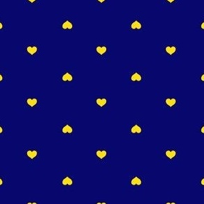 (XS) Hearts loose XS Golden Yellow2 on Blue7