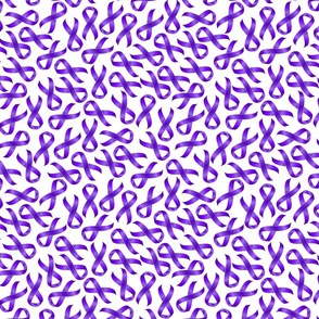 purple ribbons on white