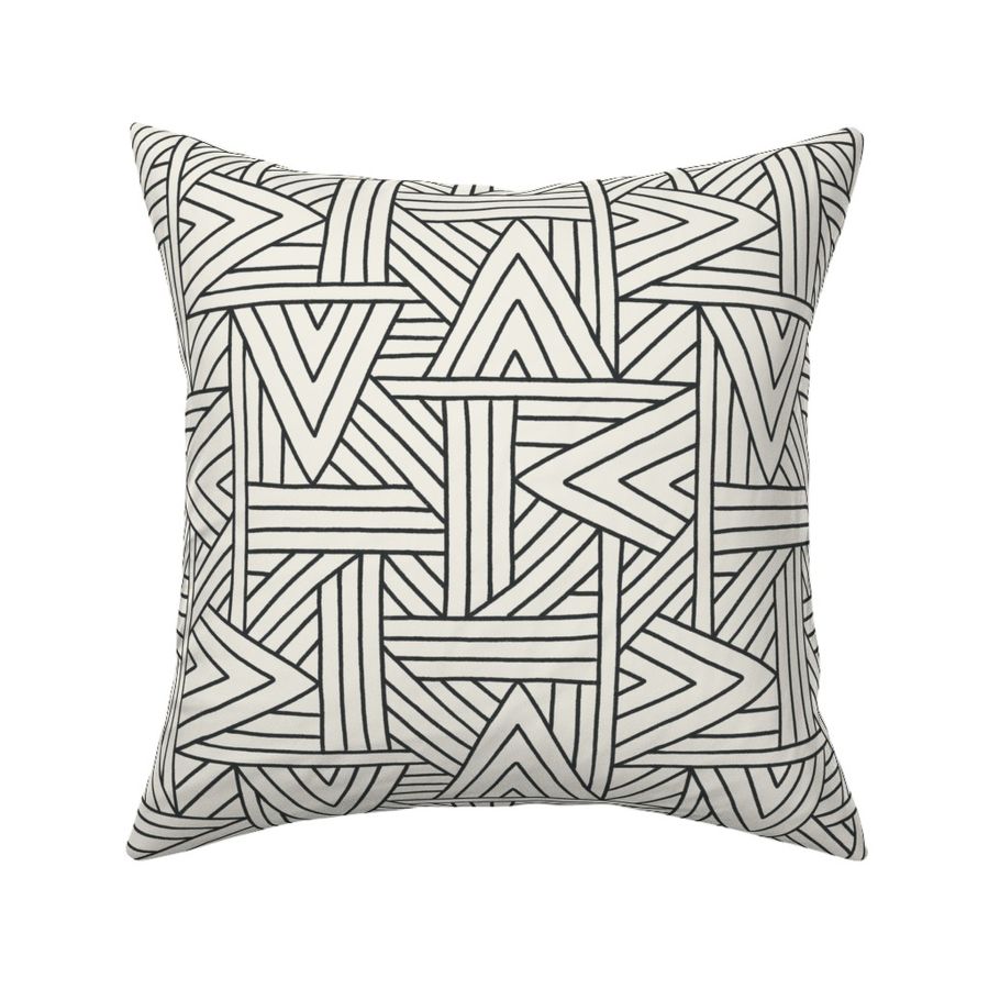 LARGE Geometric Angles black and white