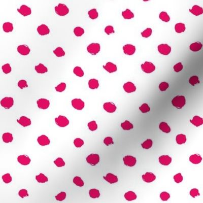 hand painted polka dots - crimson and white-ch