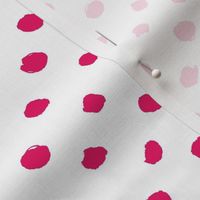 hand painted polka dots - crimson and white-ch