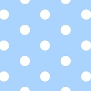 (M) Dots M White on Baby Blue