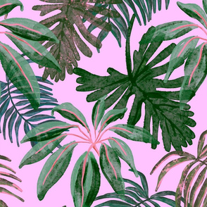 Tropical ,exotic plants summer pattern