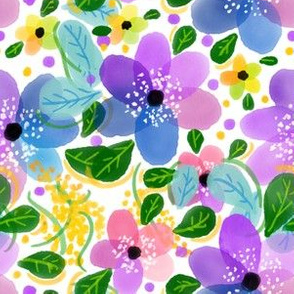Ditsy,colourful floral art