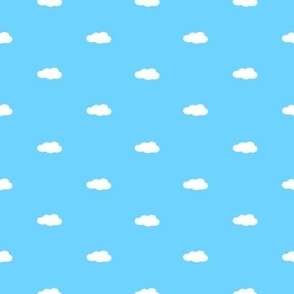 (XS) Tiny Clouds XS White on Sky Blue