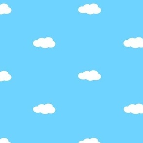 (S) Clouds S White on Cyan Sky Blue