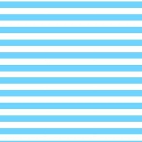 (S) Stripes 1 : 1.0 White on Cyan Sky Blue Size S