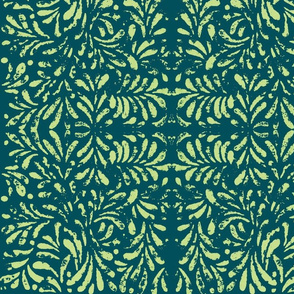 Trellis Lace in dark blue and light green