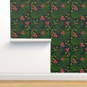 Moody Tropical Floral - Pink Green - Large 