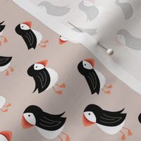 Little puffin friends scandinavian nordic wild animals design kids sand beige orange neutral