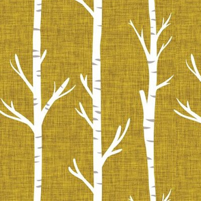 marigold linen birch trees